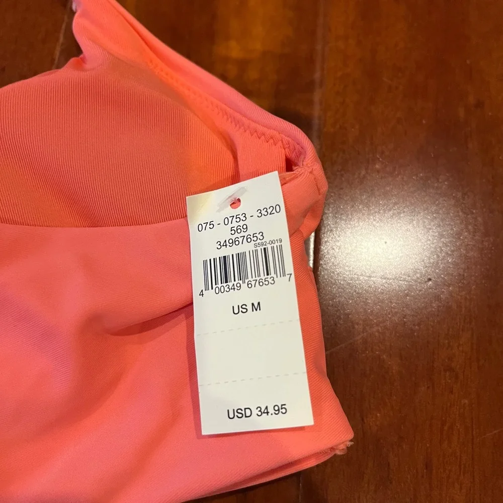 Aerie Ruffle Bikini Swim Top‎ Real Good Scoop Coral Pink Ruffle Strap New Medium